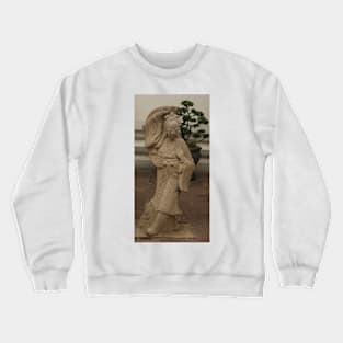 Stone sculptures from an Asian woman at Wat Pho Buddha temple. 3 Crewneck Sweatshirt